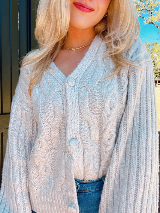 MARIE CABLE KNIT CARDIGAN