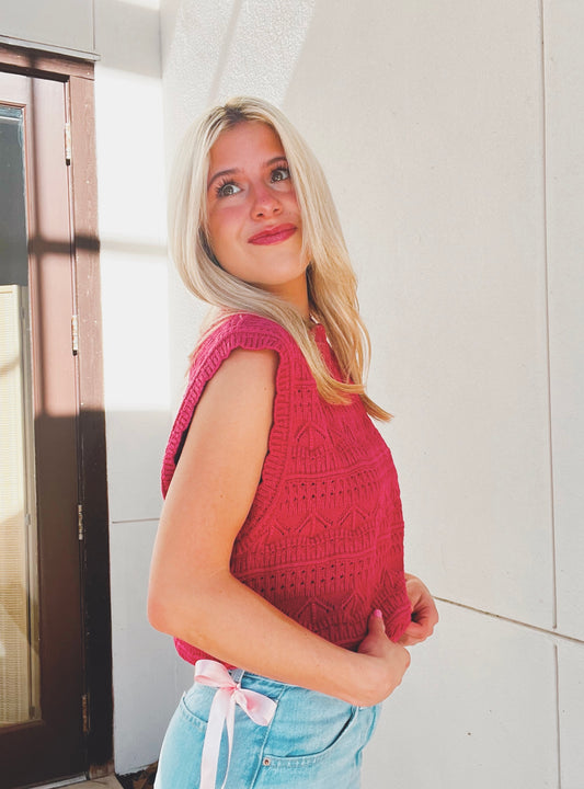 MARTHA PINK SWEATER VEST