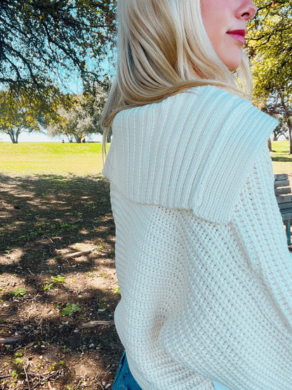 MIRIAM IVORY CROPPED PULLOVER